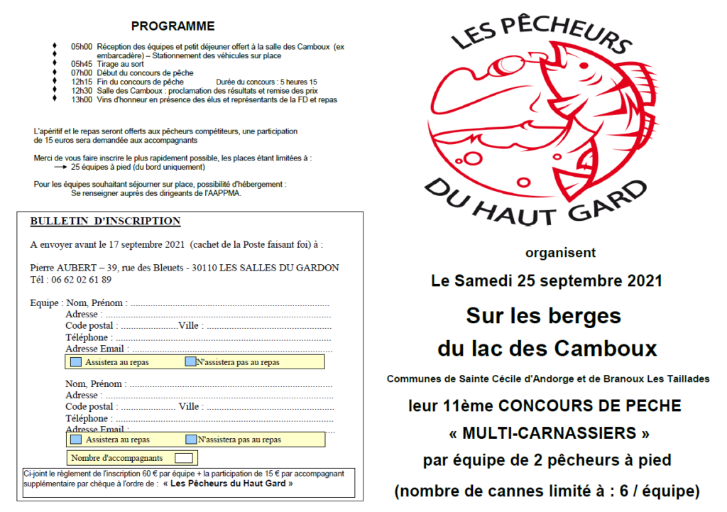 inscription concours pêche gard