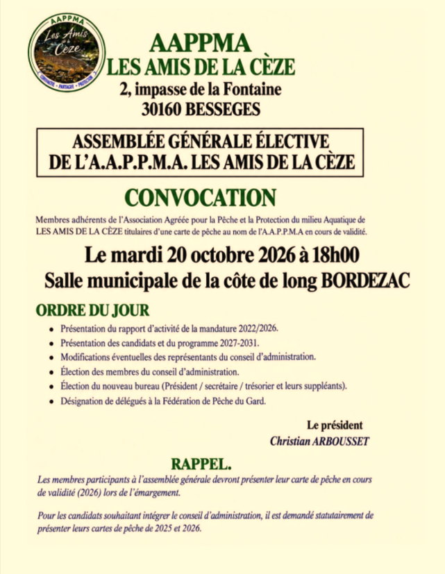 AG &eacute;lective des Amis de la C&egrave;ze